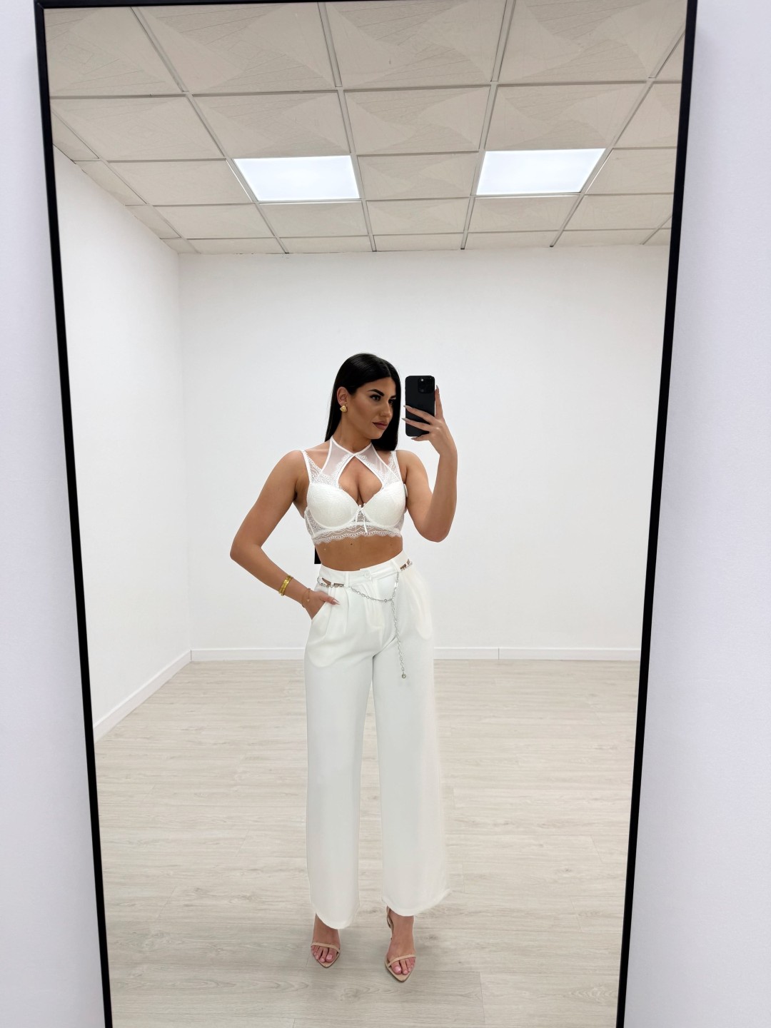 PANTALÓN EXCLUSIVO + CADENA BLANCO