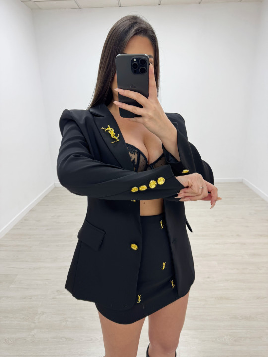TRAJE FALDA YSL NEGRO