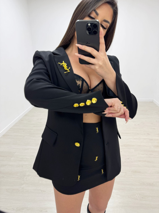 TRAJE FALDA YSL NEGRO