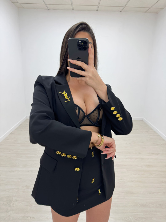 TRAJE FALDA YSL NEGRO