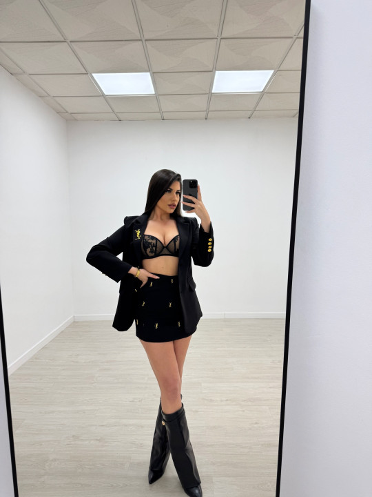 TRAJE FALDA YSL NEGRO