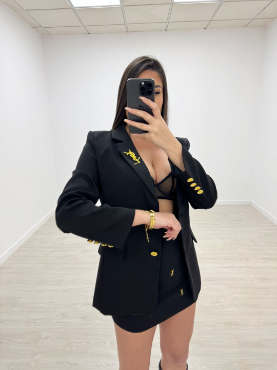 TRAJE FALDA YSL NEGRO