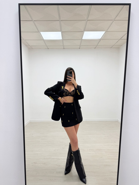 TRAJE FALDA YSL NEGRO
