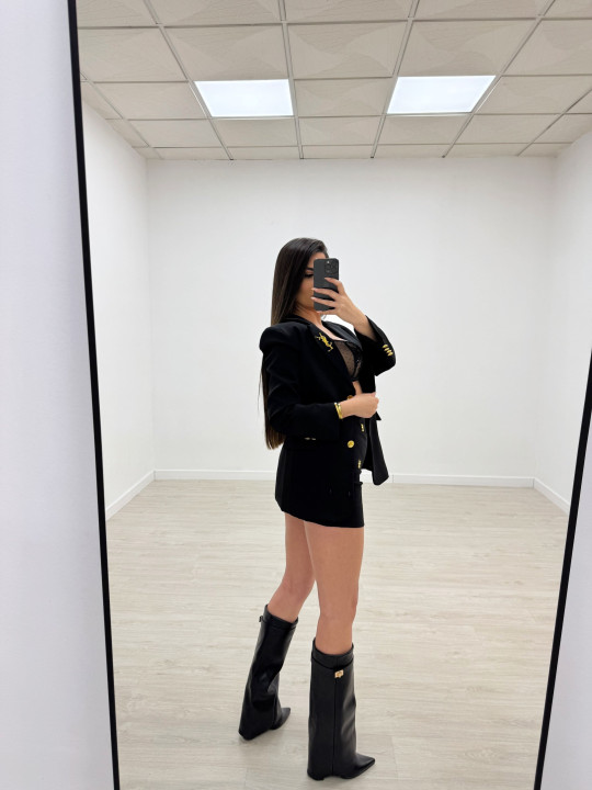 TRAJE FALDA YSL NEGRO