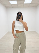 BLUSA CROP LINO BLANCA