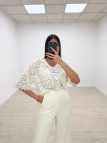 CAMISETA OVERSIZE ENCAJE BEIGE CAMISETA OVERSIZE ENCAJE BEIGE
