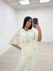 CAMISETA OVERSIZE ENCAJE BEIGE CAMISETA OVERSIZE ENCAJE BEIGE