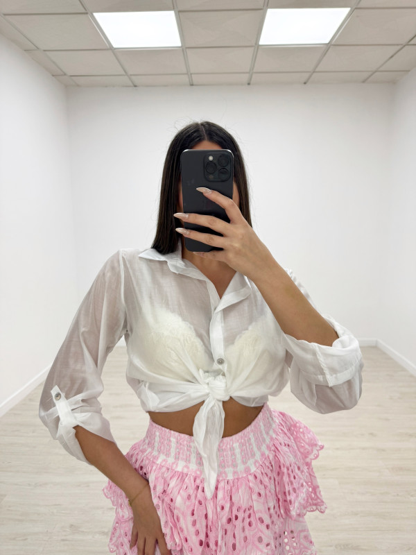 CAMISA SEMITRANSPARENTE BLANCA