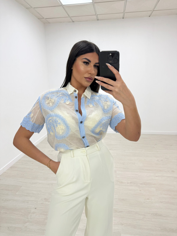 CAMISA RELIEVE CELESTE