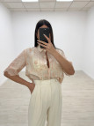 CAMISA BORDADA LINO ROSA