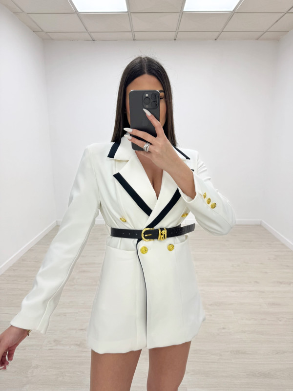 BLAZER VESTIDO EXCLUSIVA BLANCA