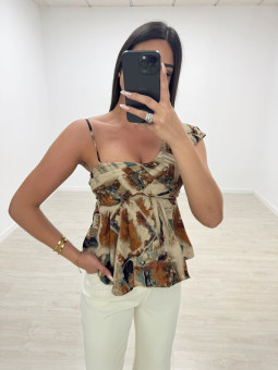 BLUSA ASIMÉTRICA ESTAMPADA