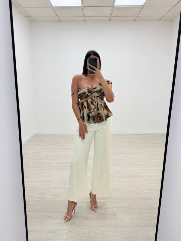 BLUSA ASIMÉTRICA ESTAMPADA