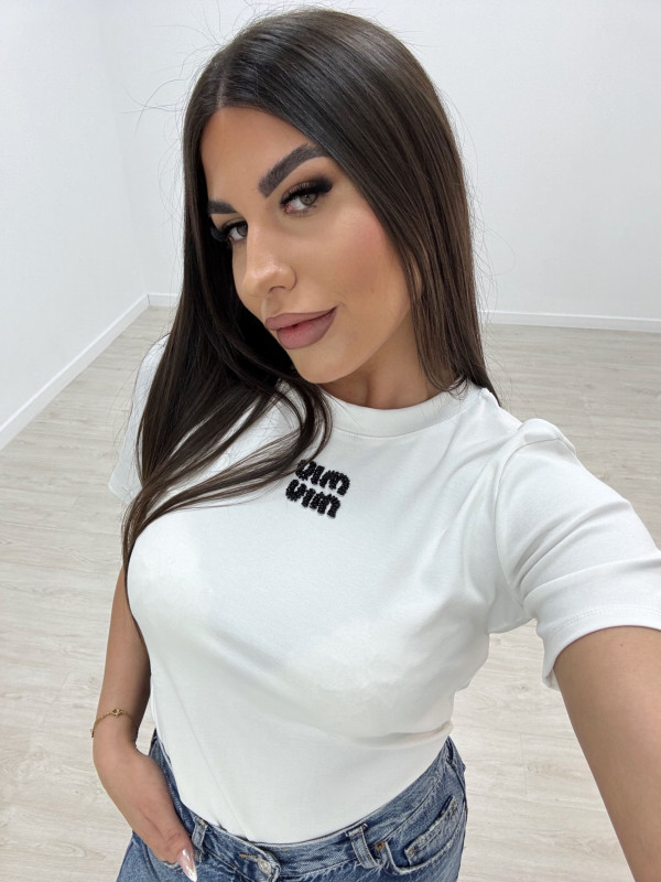 copy of CAMISETA MIU PEDRERIA BLANCA