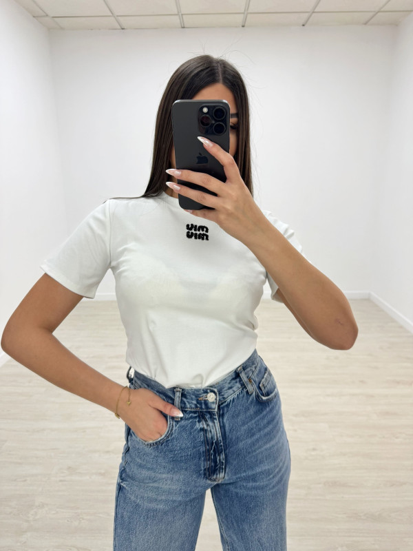 copy of CAMISETA MIU PEDRERIA BLANCA