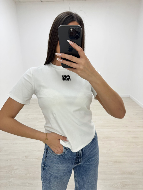 copy of CAMISETA MIU PEDRERIA BLANCA