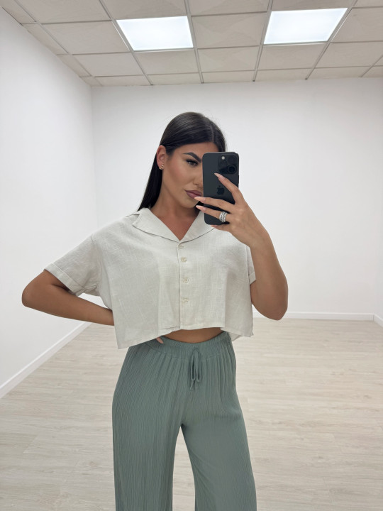 CAMISA LINO BEIGE
