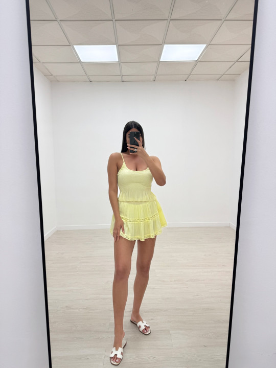 FALDA MINI DETALLE AMARILLA