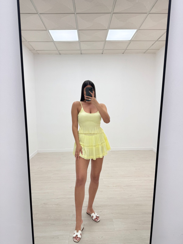 FALDA MINI DETALLE AMARILLA