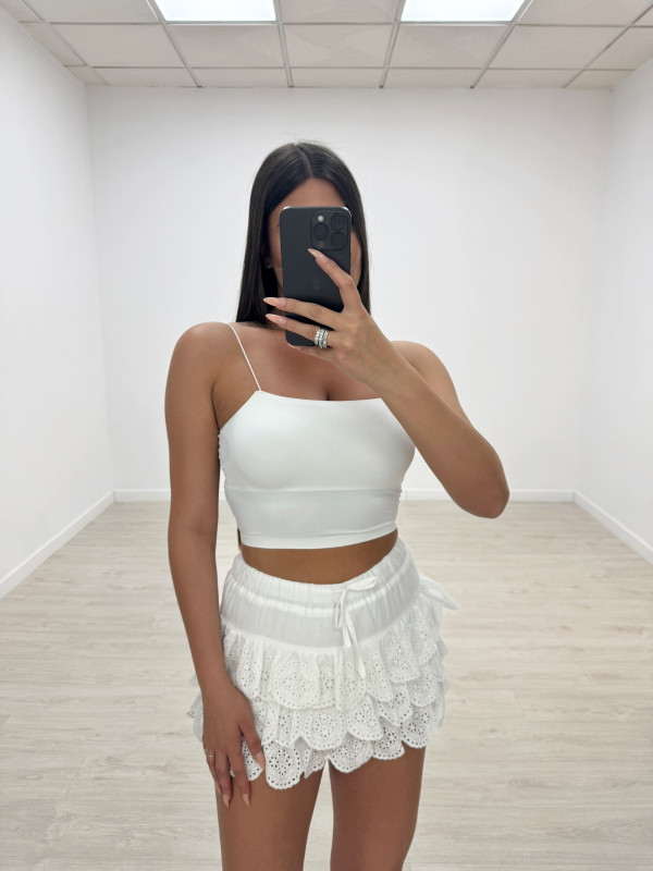 SHORT PERFORADO BLANCO