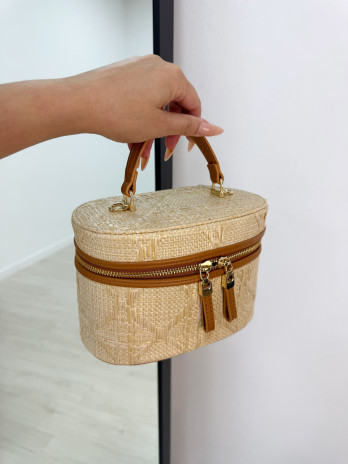 BOLSO POUCH RAFIA MATERIAL