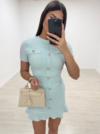 VESTIDO EXCLUSIVO BOTONES AZUL