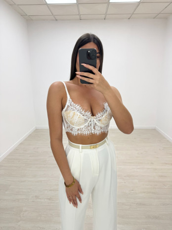 SUJETADOR ENCAJE BLANCO