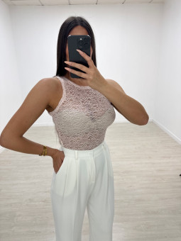 TOP ENCAJE TIRANTA ROSA