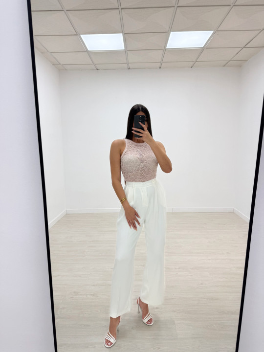 TOP ENCAJE TIRANTA ROSA