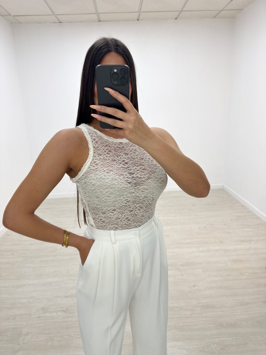 TOP ENCAJE TIRANTA ROSA