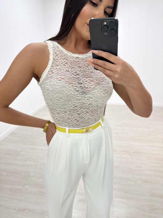 TOP ENCAJE TIRANTA BEIGE