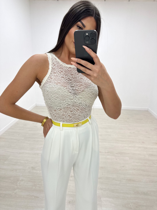 TOP ENCAJE TIRANTA BEIGE