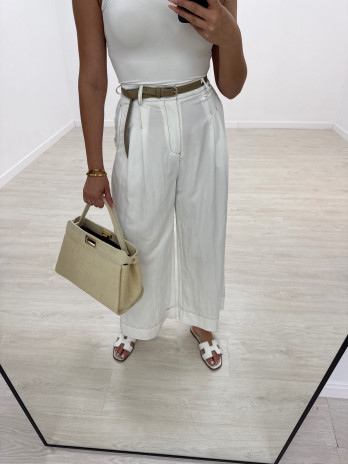 PANTALÓN BLANCO PESPUNTES CINTURÓN