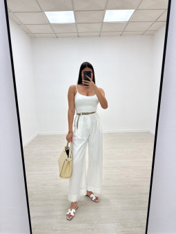 PANTALÓN BLANCO PESPUNTES CINTURÓN