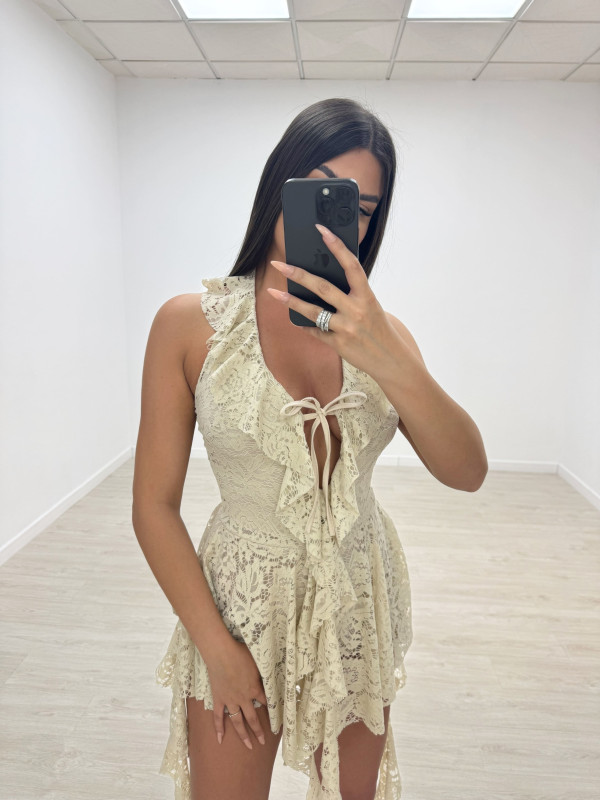 copy of VESTIDO ENCAJE HALTER BEIGE