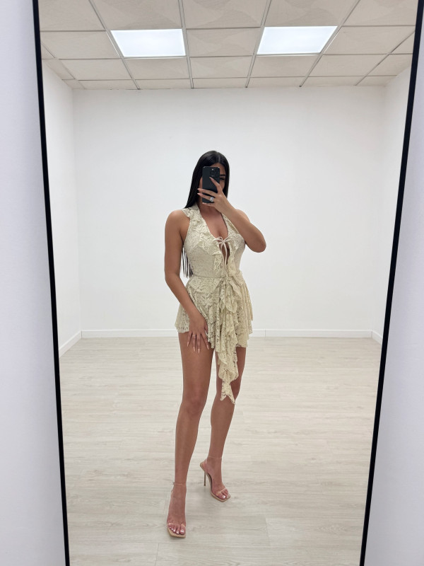 copy of VESTIDO ENCAJE HALTER BEIGE