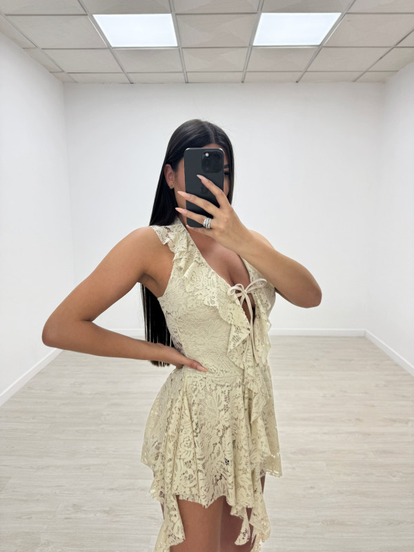 copy of VESTIDO ENCAJE HALTER BEIGE