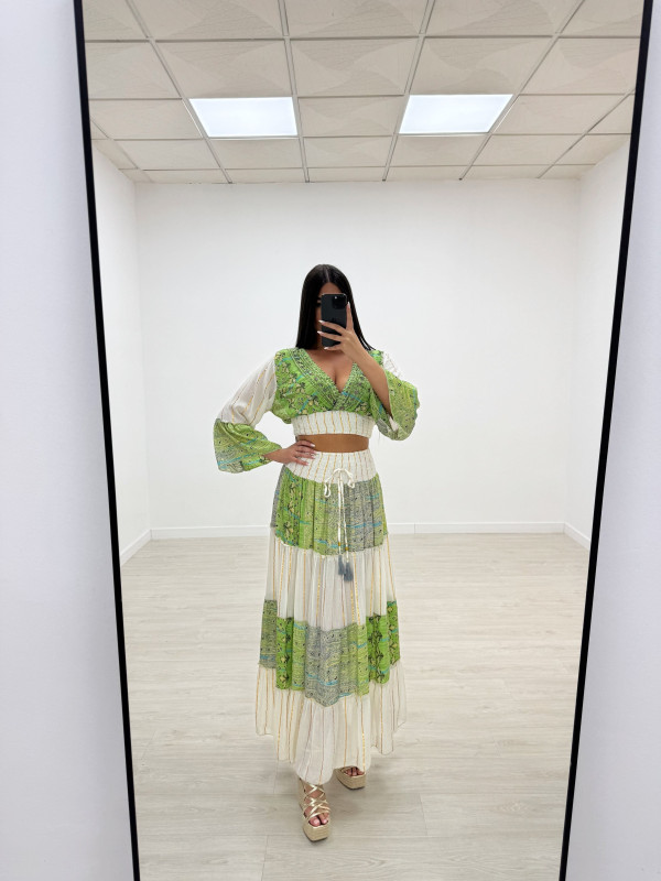 SET INDIO FALDA VERDE