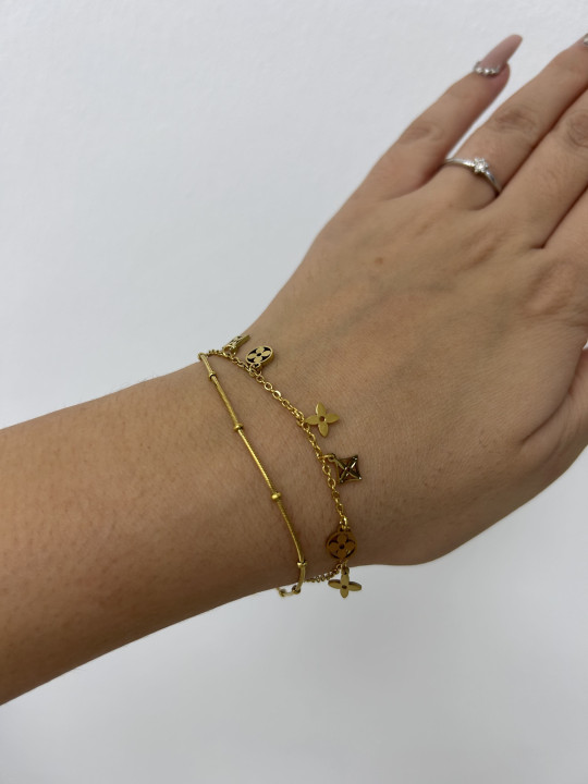 PULSERA DOBLE FLEXIBLE LV ORO