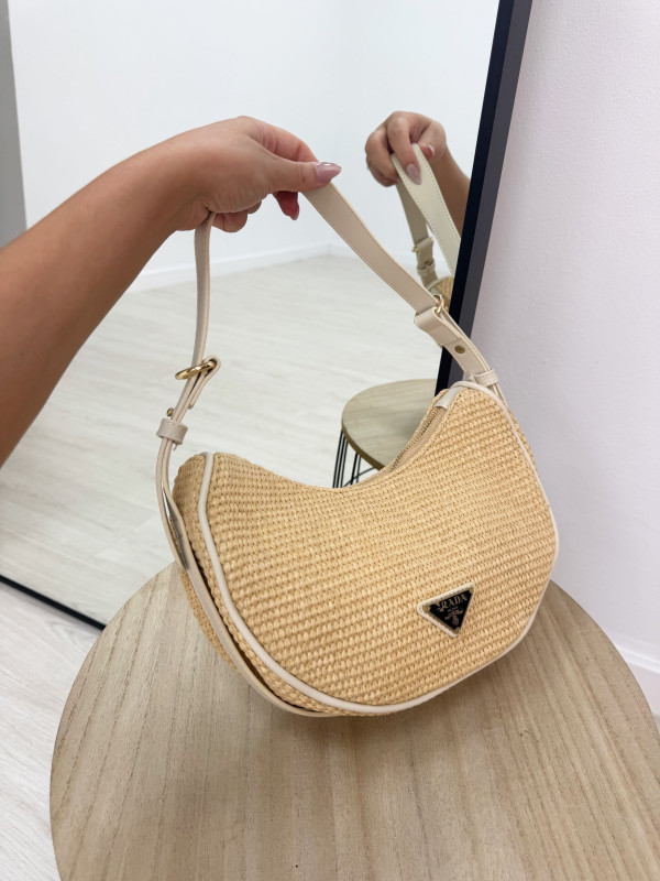 BOLSO RAFIA OVAL PD BEIGE