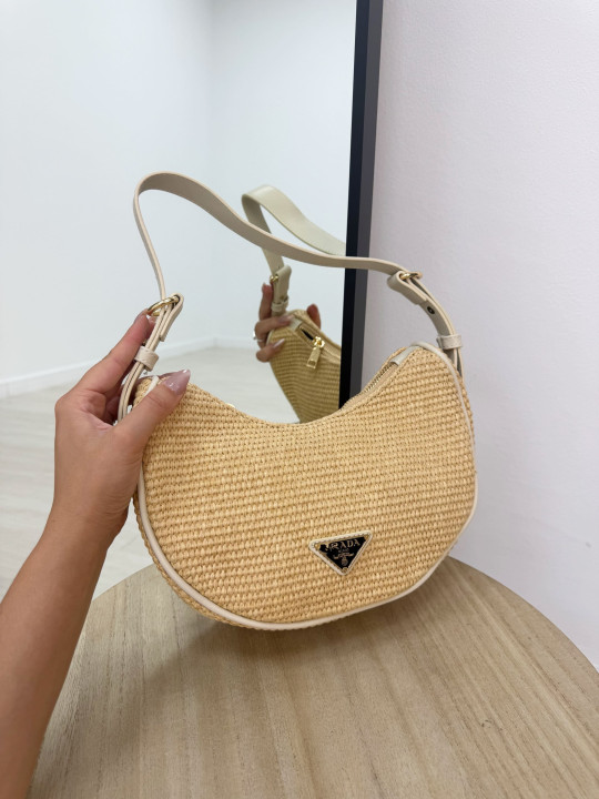BOLSO RAFIA OVAL PD BEIGE