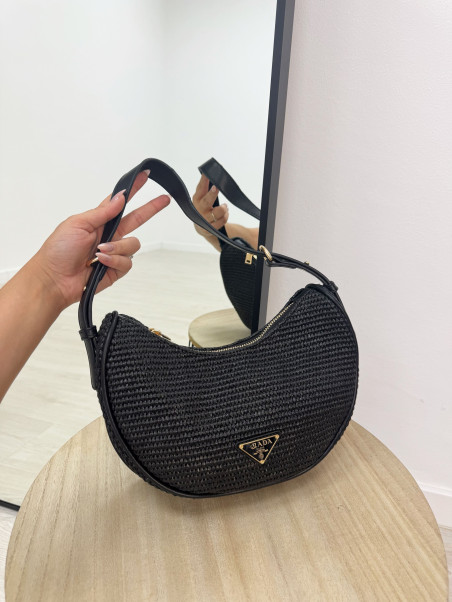 BOLSO RAFIA OVAL PD NEGRO