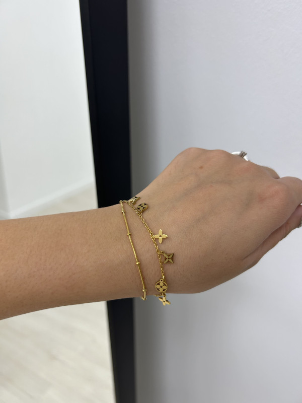 PULSERA DOBLE FLEXIBLE LV ORO