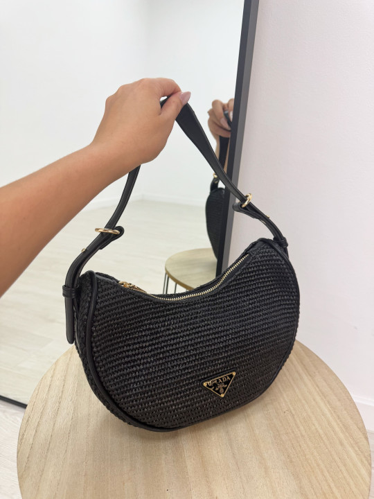 BOLSO RAFIA OVAL PD NEGRO