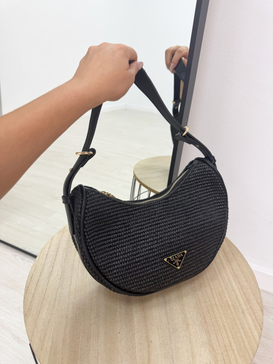 BOLSO RAFIA OVAL PD NEGRO