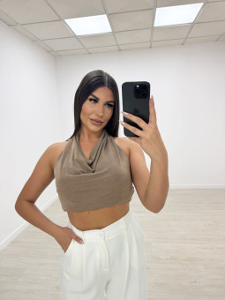 TOP BÁSICO HALTER MARRÓN