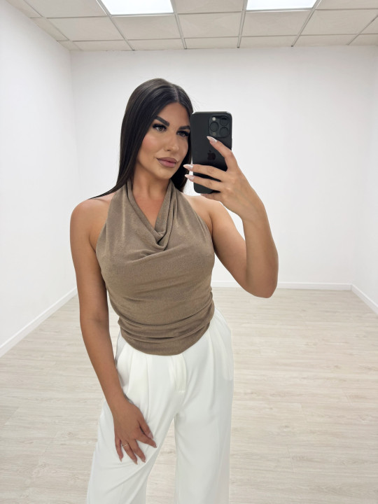 TOP BÁSICO HALTER MARRÓN