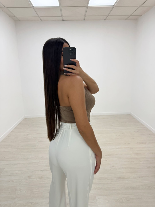 TOP BÁSICO HALTER MARRÓN