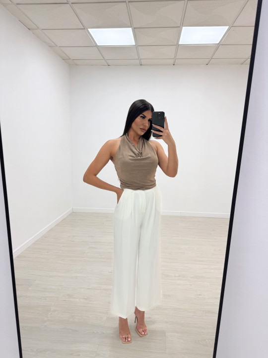 TOP BÁSICO HALTER MARRÓN