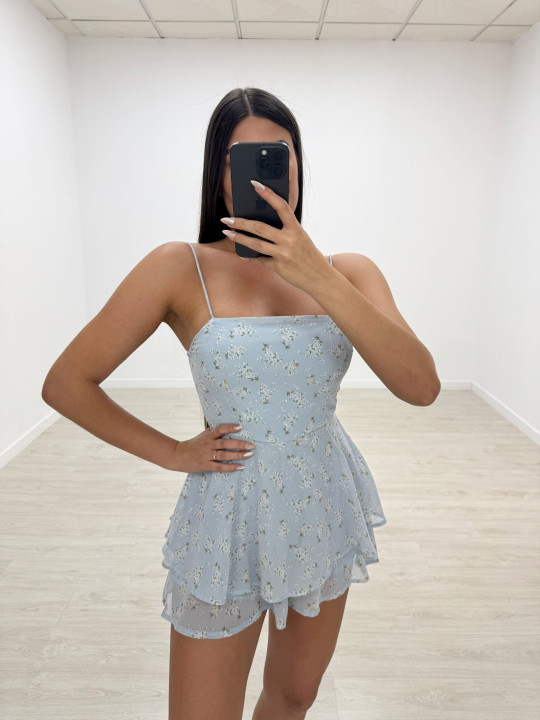VESTIDO/MONO FLORAL CELESTE VESTIDO/MONO FLORAL CELESTE